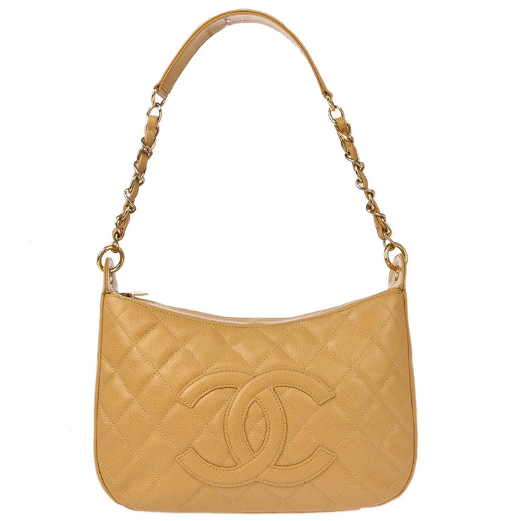 Chanel Beige Caviar Chain Shoulder Bag