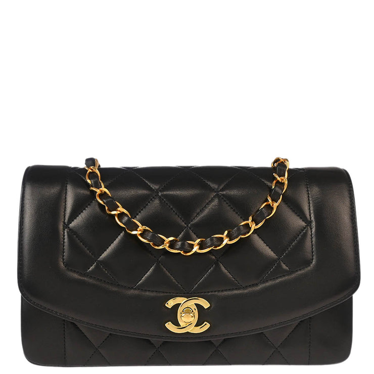 Chanel * Black Lambskin Small Diana Shoulder Bag