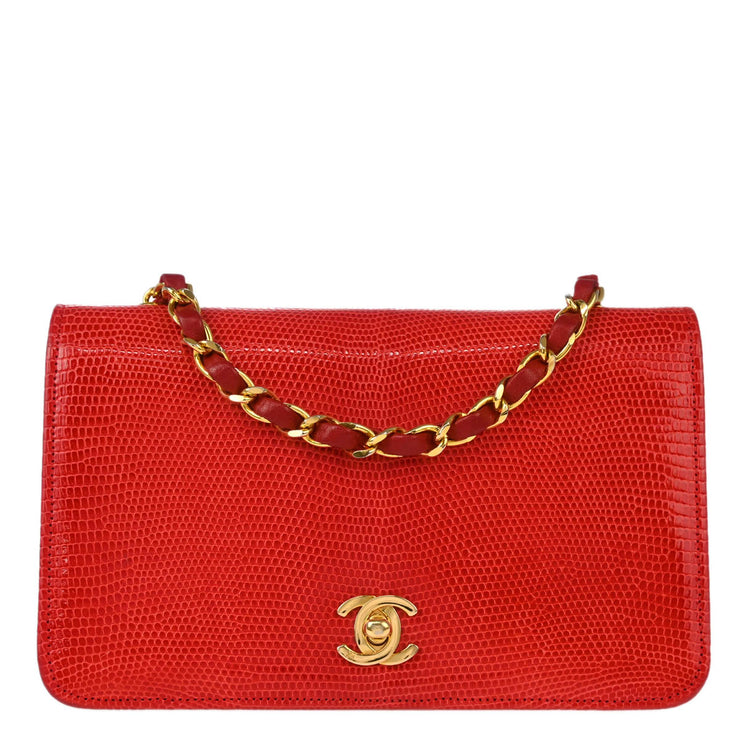 Chanel * Red Lizard Shoulder Bag