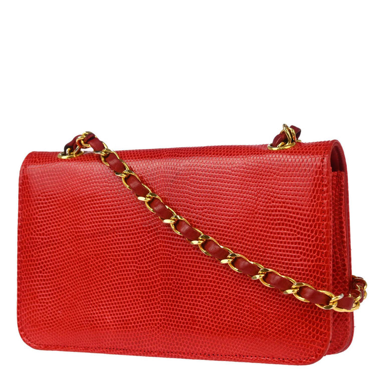 Chanel * Red Lizard Shoulder Bag