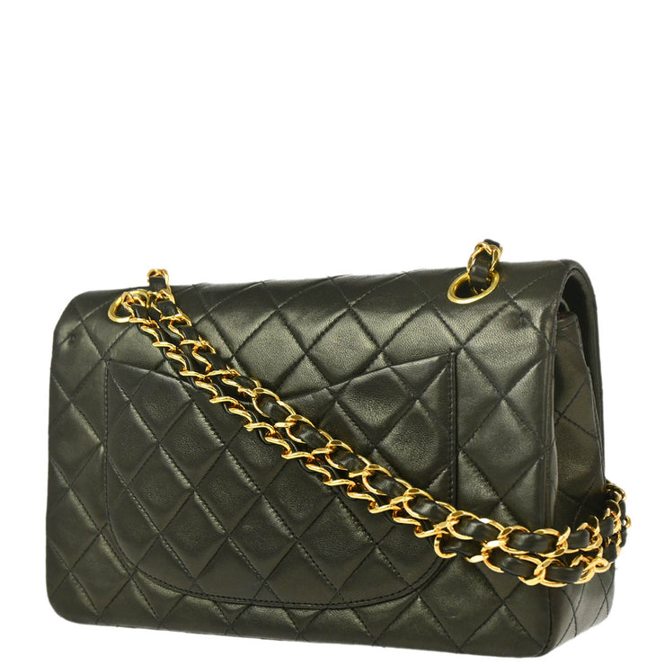 Chanel Black Lambskin Small Classic Double Flap Shoulder Bag