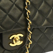 Chanel Black Lambskin Small Classic Double Flap Shoulder Bag