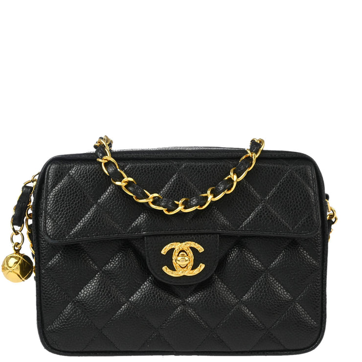 Chanel Black Caviar Camera Bag Mini