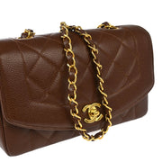 Chanel * 1994-1996 Brown Caviar Medium Diana Shoulder Bag