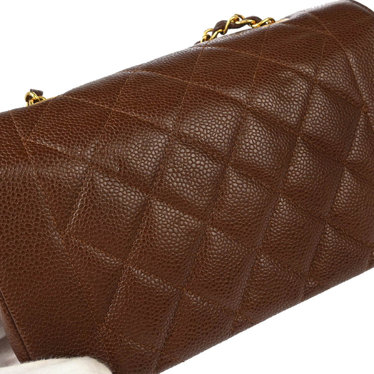 Chanel * Brown Caviar Medium Diana Shoulder Bag