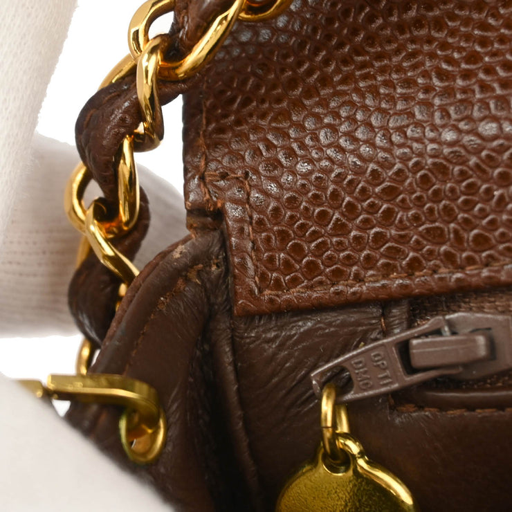 Chanel * Brown Caviar Medium Diana Shoulder Bag