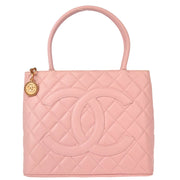 Chanel 2002-2003 Pink Caviar Medallion Tote Handbag