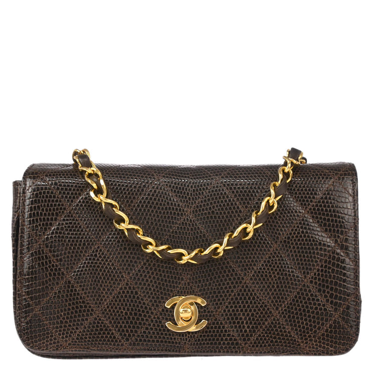 Chanel * Brown Lizard Shoulder Bag