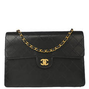 Chanel Black Lambskin Flap Chain Shoulder Bag