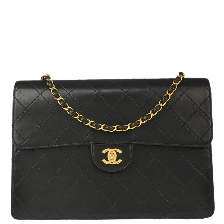 Chanel Black Lambskin Flap Chain Shoulder Bag