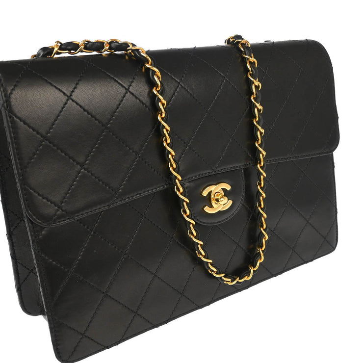 Chanel Black Lambskin Flap Chain Shoulder Bag