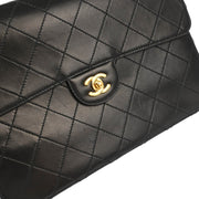 Chanel Black Lambskin Flap Chain Shoulder Bag