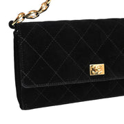 Chanel Black Velvet Chain Handbag