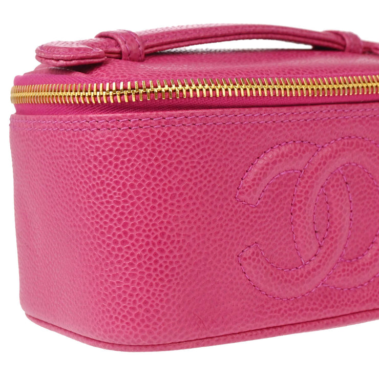 Chanel 1996-1997 Pink Caviar Timeless Vanity Handbag