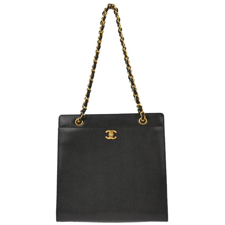 Chanel Black Caviar Shoulder Tote Bag