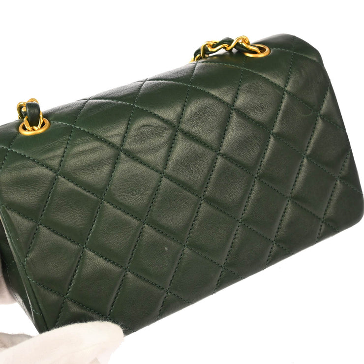 Chanel Green Lambskin Turnlock Mini Full Flap Shoulder Bag