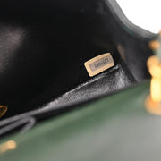 Chanel Green Lambskin Turnlock Mini Full Flap Shoulder Bag