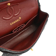 Chanel 2011 Gray Wool Small Classic Double Flap Shoulder Bag