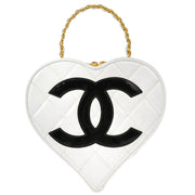 Chanel * White Heart Vanity Handbag