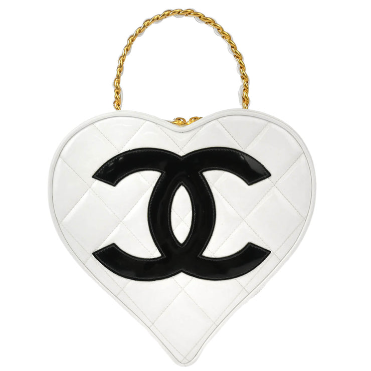 Chanel * White Heart Vanity Handbag