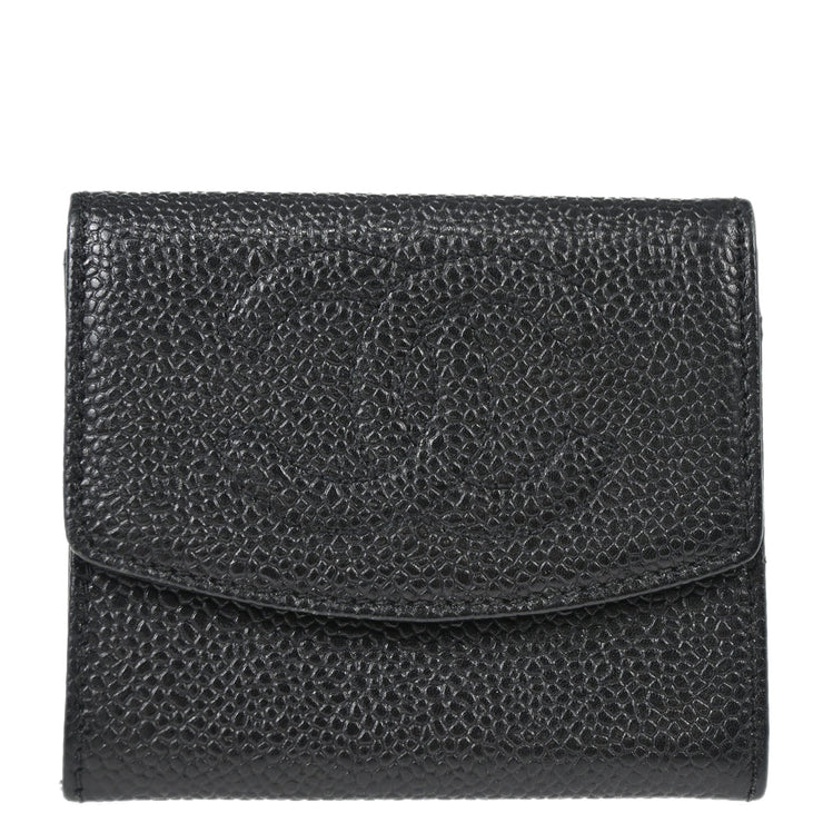 Chanel 1994-1996 Black Caviar Coin Purse Wallet