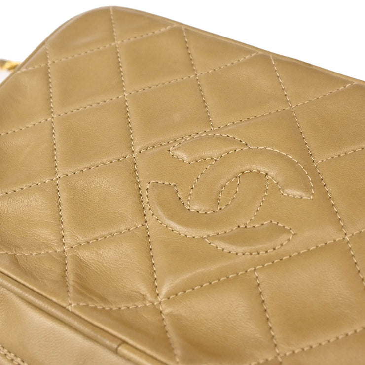 Chanel Beige Lambskin Camera Bag