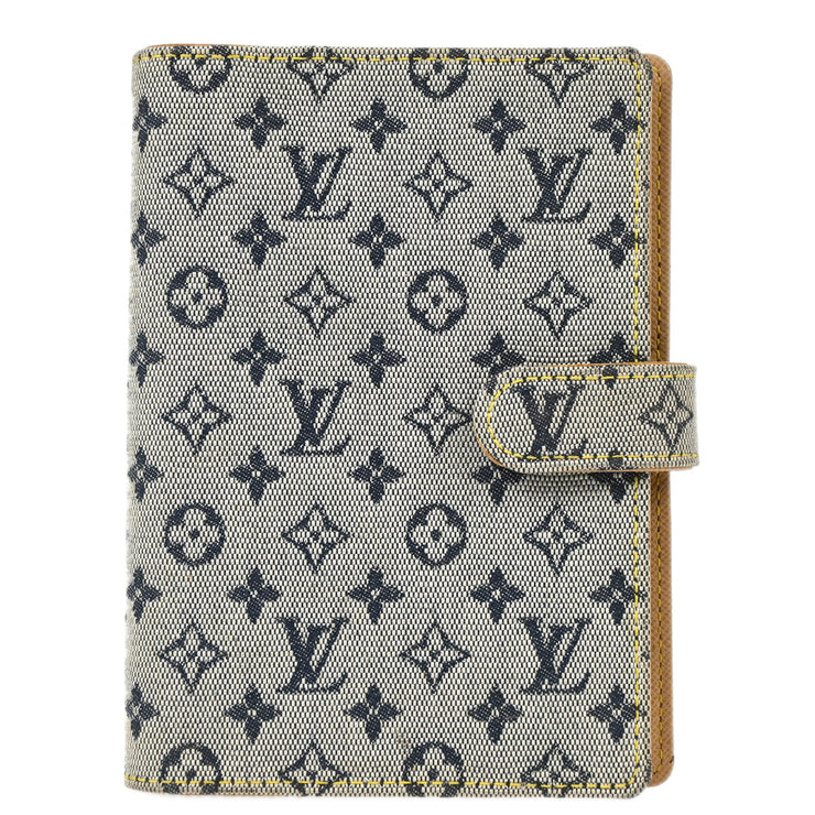 Louis Vuitton 2001 Blue Monogram Mini Agenda PM Note Book Cover R20910 Small Good