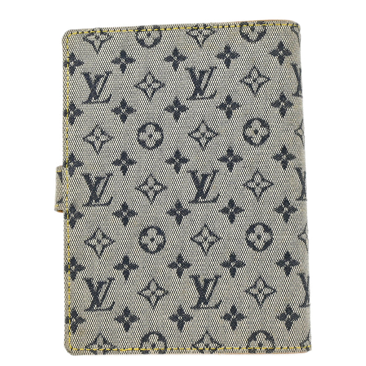 Louis Vuitton 2001 Blue Monogram Mini Agenda PM Note Book Cover R20910 Small Good