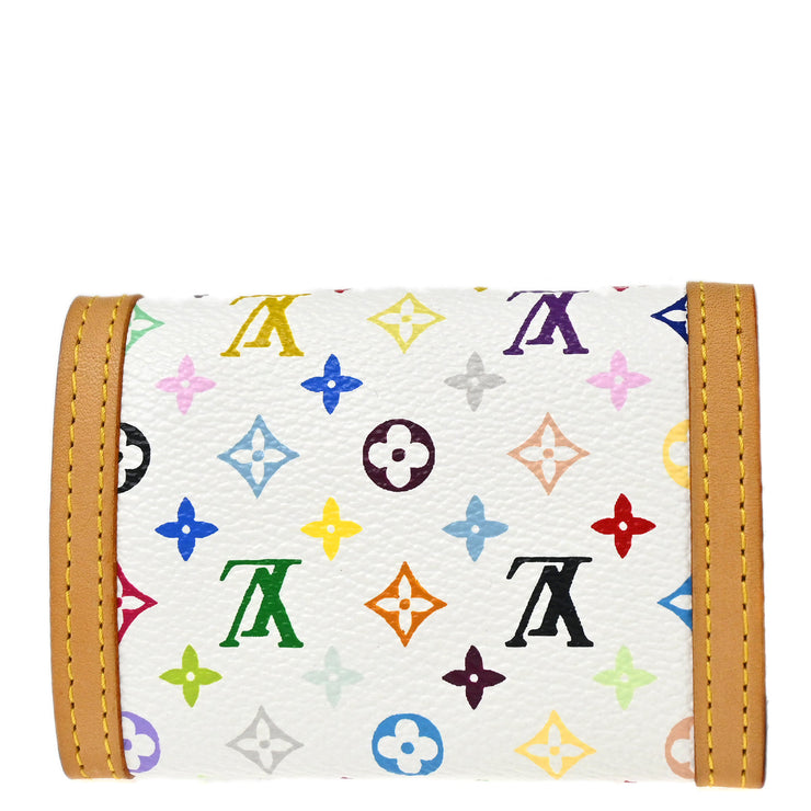 Louis Vuitton 2005 White Multicolor Porte Monnaie Plat Wallet M92657