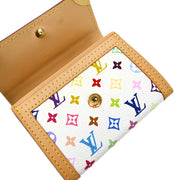 Louis Vuitton 2005 White Multicolor Porte Monnaie Plat Wallet M92657