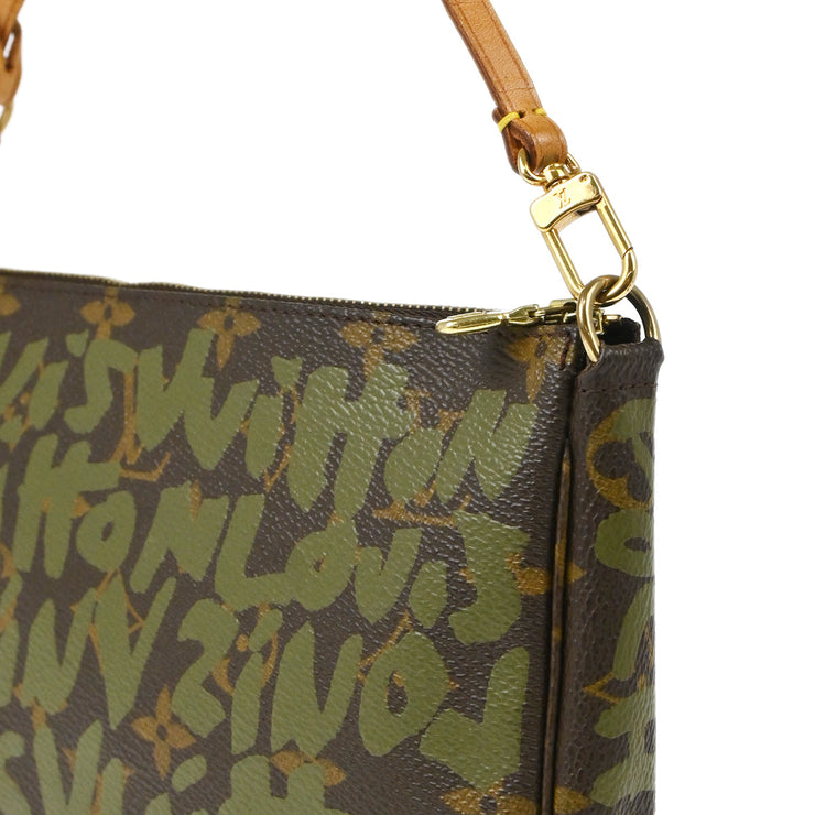 Louis Vuitton 2001 Khaki Graffiti Pochette Accessoires Handbag M92191