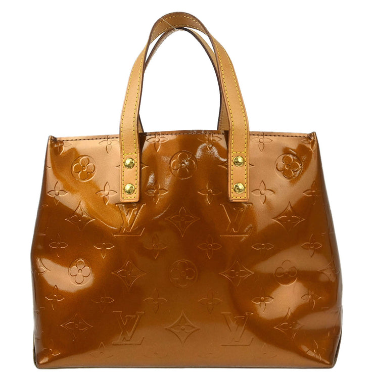 Louis Vuitton 2002 Bronze Vernis Reade PM Tote Handbag M91146