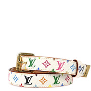 Louis Vuitton 2004 White Multicolor Ceinture Belt M9272W #80/32 Small Good