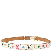 Louis Vuitton 2004 White Multicolor Ceinture Belt M9272W #80/32 Small Good