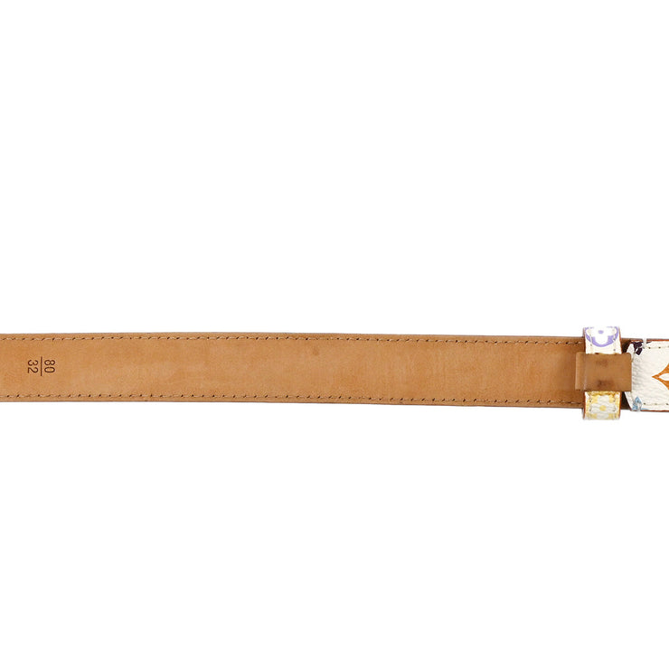 Louis Vuitton 2004 White Multicolor Ceinture Belt M9272W #80/32 Small Good