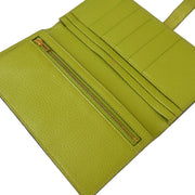 Hermes * Anis Green Ostrich Bearn Soufre Long Wallet