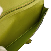 Hermes * Anis Green Ostrich Bearn Soufre Long Wallet