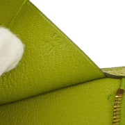 Hermes * 2006 Anis Green Ostrich Bearn Soufre Long Wallet