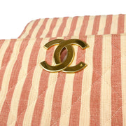 Chanel Red White Canvas Shoulder Bag