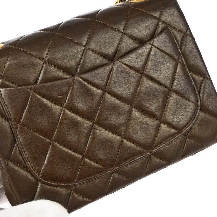 Chanel 2006-2008 Brown Lambskin Mini Classic Square Flap Shoulder Bag 17