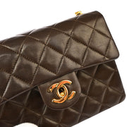 Chanel 2006-2008 Brown Lambskin Mini Classic Square Flap Shoulder Bag 17