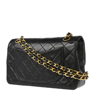 Chanel Black Lambskin Small Classic Double Flap Shoulder Bag