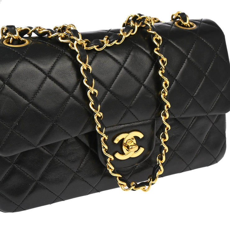 Chanel Black Lambskin Small Classic Double Flap Shoulder Bag