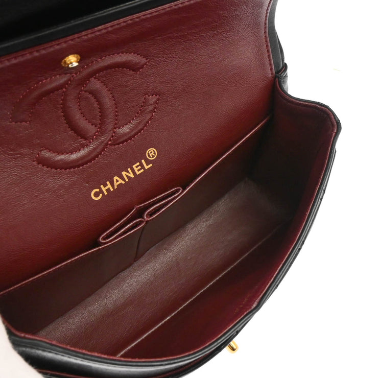 Chanel Black Lambskin Small Classic Double Flap Shoulder Bag