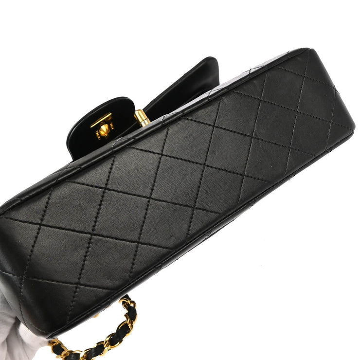 Chanel Black Lambskin Small Classic Double Flap Shoulder Bag