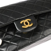 Chanel Black Lambskin Small Classic Double Flap Shoulder Bag