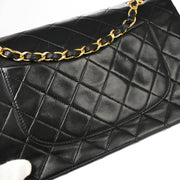 Chanel Black Lambskin Medium Classic Double Flap Shoulder Bag