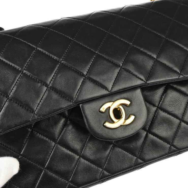 Chanel Black Lambskin Medium Classic Double Flap Shoulder Bag