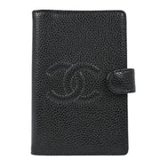 Chanel 2000-2001 Black Caviar Note Book Cover Small Good