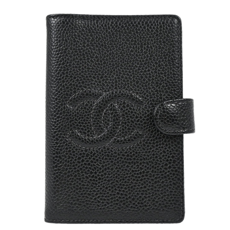 Chanel Black Caviar Note Book Cover Small Good